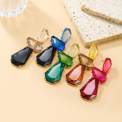 Orecchini pendenti vintage ZAA in resina di cristallo per donna 2025, nappe lunghe in acrilico colorato, gioielli alla moda, orecchini con pietre preziose, vendita all'ingrosso