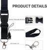 Black retractable removable lanyard sleeve with name clip adjustable suitable for men women and teachers