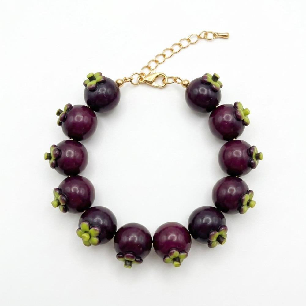 Resin Beads Bracelet Beaded Summer Bohemian Jewelry Simulation Fruit Bracelet Vacation Accessories