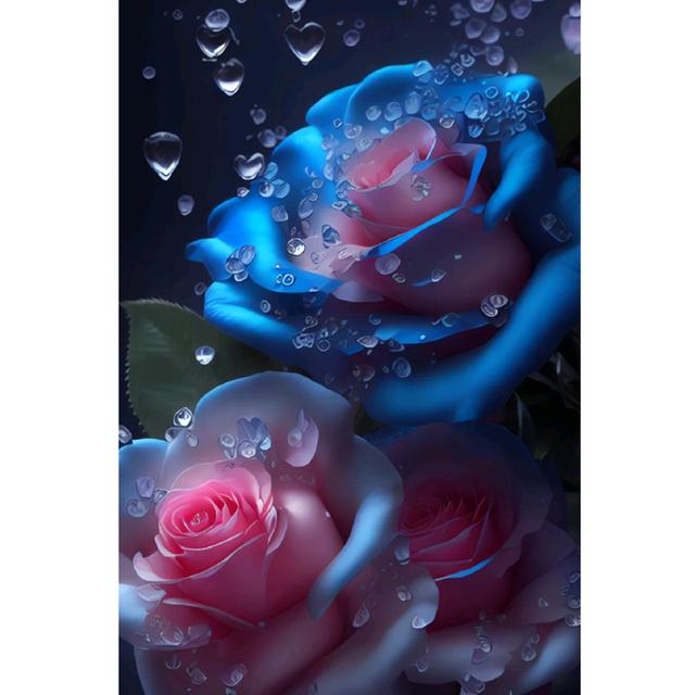 DIY 5D Diamond Painting Blue Rose Butterfly Flower Picture New 2023 Mosaic Art Diamond Embroidery Cross Stitch Kits Crystal Inlay Home Decor U63