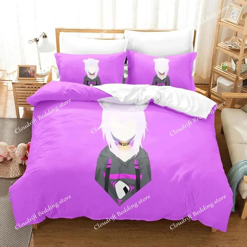 Hololive Nekomata Okayu Bedding Set Single Twin Full Queen King Size Aldult Bedroom Duvetcover 3D Anime Boys Cover Bed Set