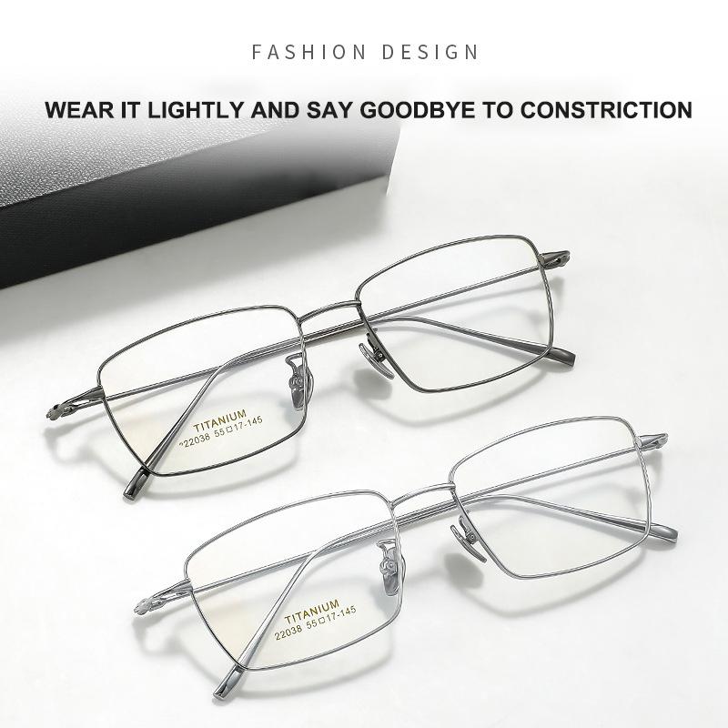 Luxury Business Casual Mens Glasses Frame Screwless Design UltraLight Semi-Titanium Fashion Trend Retro Square Eyewear New Style