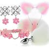 Cute Fox Tail Anal Plug Cat Ears Headbands Set Adult Toys For Women Butt Plug Tails