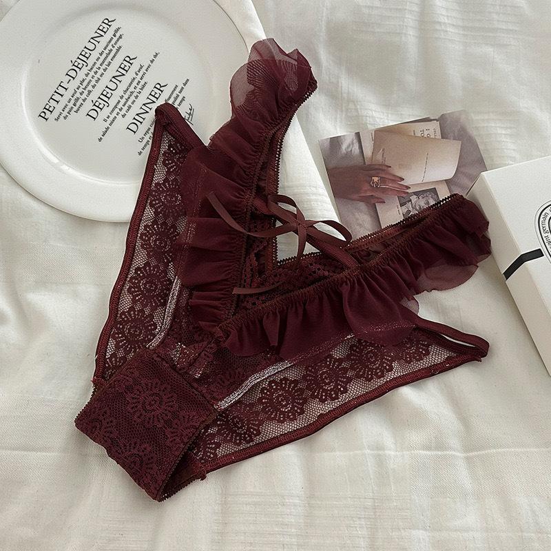 Sexy Lace Underwear for Women Hollowed Out Low Waist Pure Breathable Cotton Triangle for Girls Panties