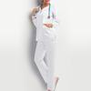 Unisex Hospital Workwear Long Sleeves Stretch Scrub Nurse Uniform V-neck With Pocket