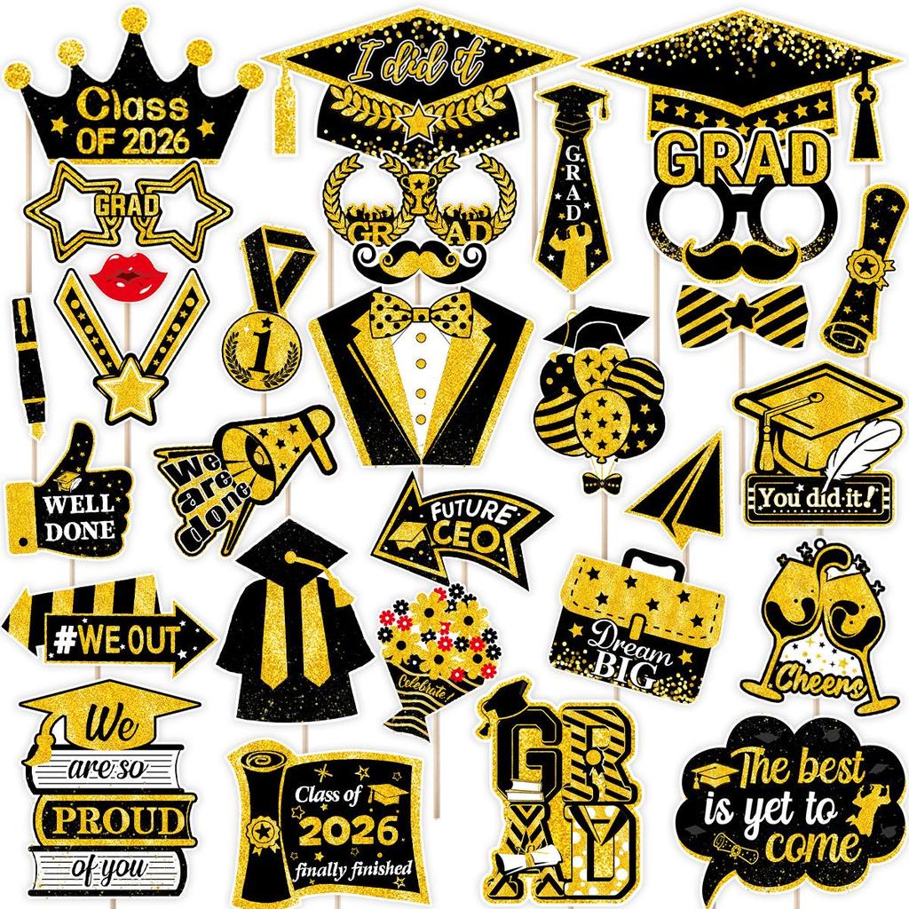2026 Graduation Party Decor: Photo Booth Props & Frames, Ceremony Decor & Masks.