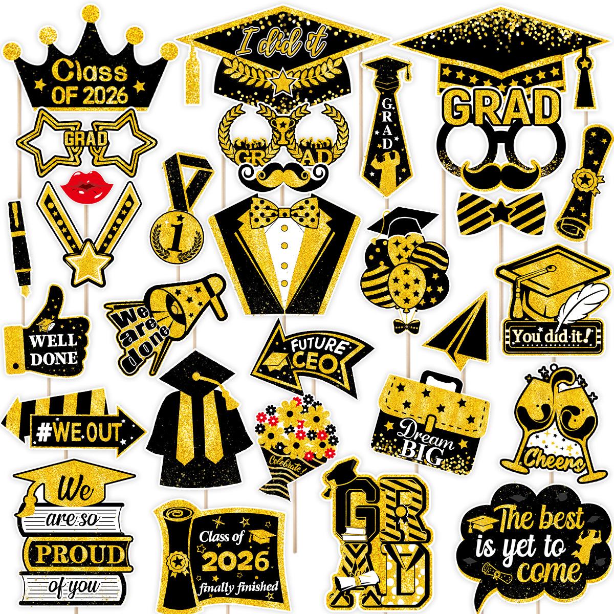

2026 Graduation Party Decor: Photo Booth Props & Frames, Ceremony Decor & Masks.