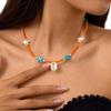 Starfish Necklace Bohemian Handmade Colored Rice Bead Clavicle Chain Women'S Fashion Necklace