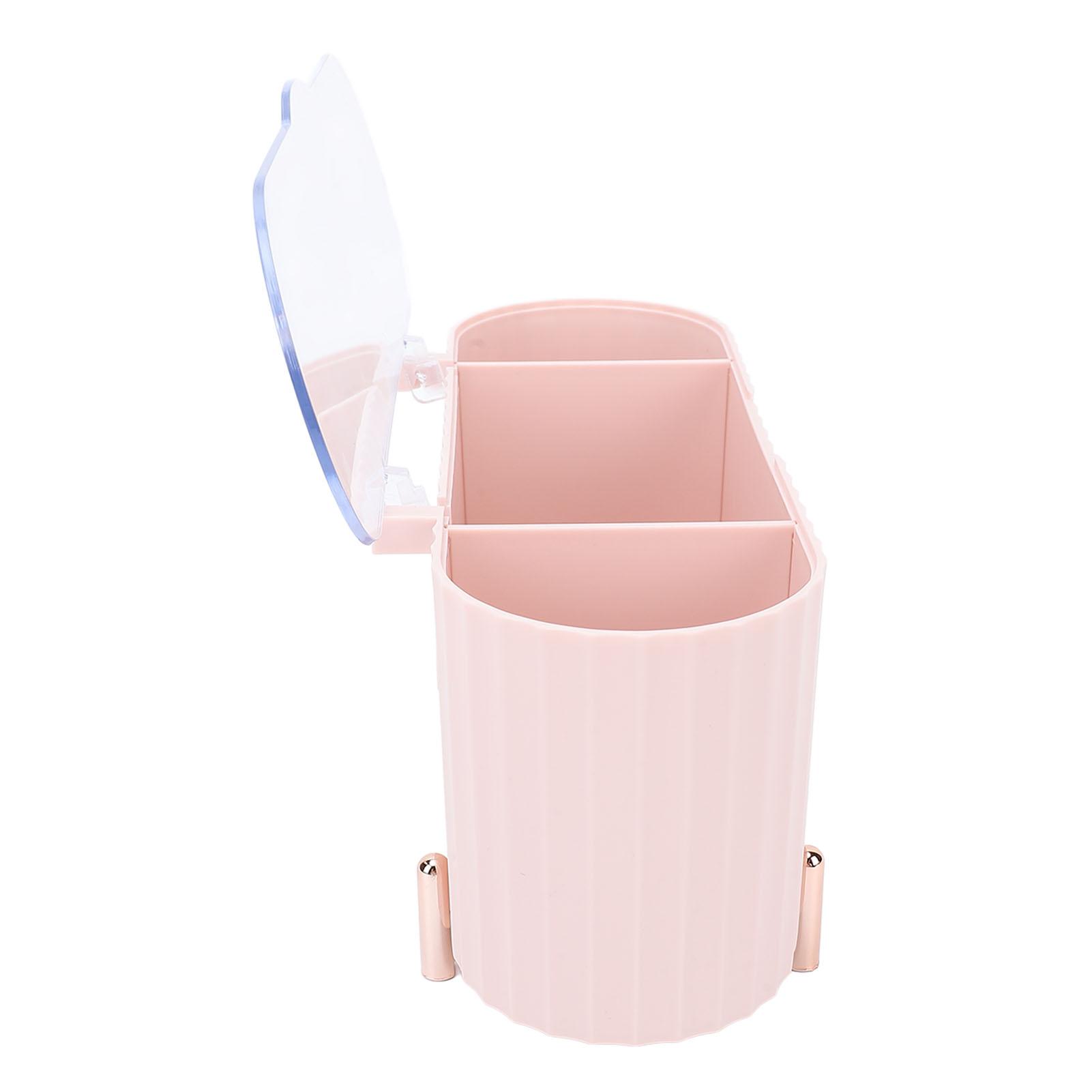 

Держатель для ватных палочек Диспенсер с прозрачной крышкой 3 отделения Канистры для ванной комнаты Многофункциональный ватный диск