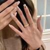 New in light luxury Vintage palace style inlay diamonds rings for women stylish opened ring wedding party jewelry