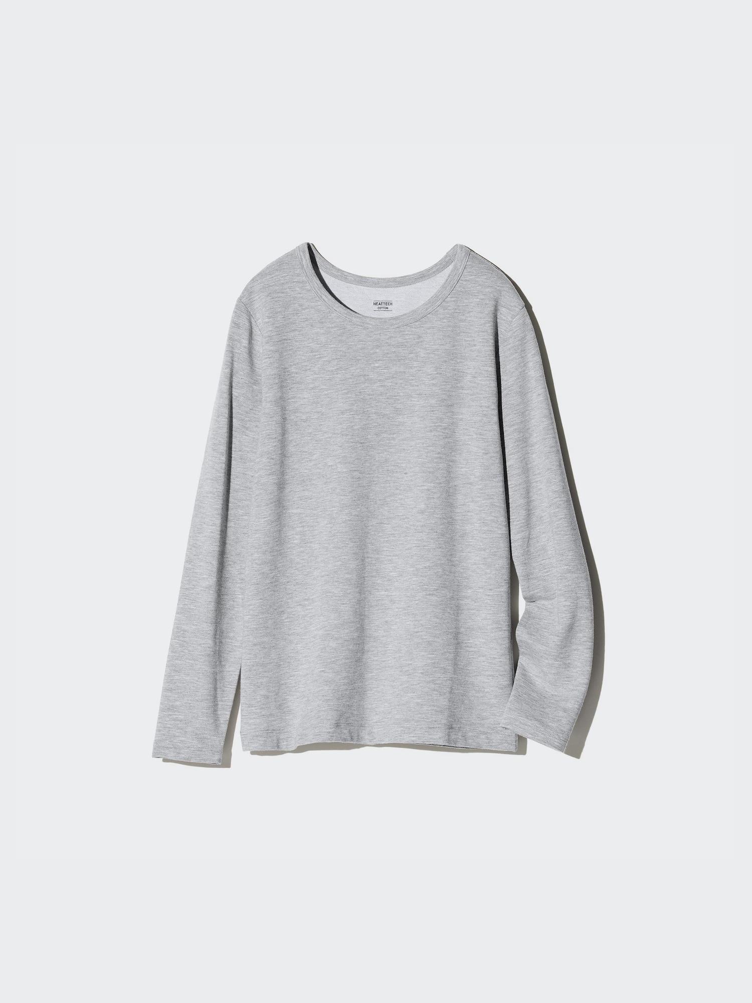 

Футболка Uniqlo HeatTech CoTTon с круглым вырезом и длинным рукавом, очень теплая 03 GRAY/WOMEN L