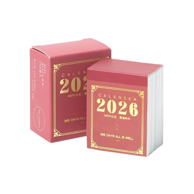 2026 Tearable Desk Calendar 365 Day Daily Calendar Writing Notepads Light Weight Portable For Daily Tasks And Reminders