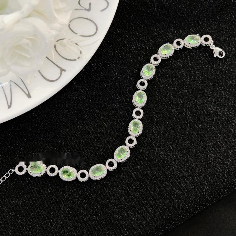 BELLA BOX Exquisite Luxury Handmade Oval Multi-color Zircon Bracelet Suitable For Women's Daily Party Fashion Jewelry