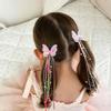 2Pcs Glitter Butterfly Hair Clips Long Tassel Kids Barrette  Performance Accessories