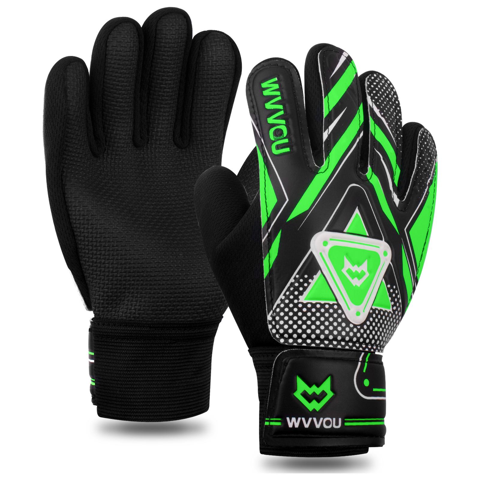 WVVOU Goalkeeper Gloves Children and Teenagers, Football Goalkeeper Gloves, Football Gloves, Double Protection, Portability 5