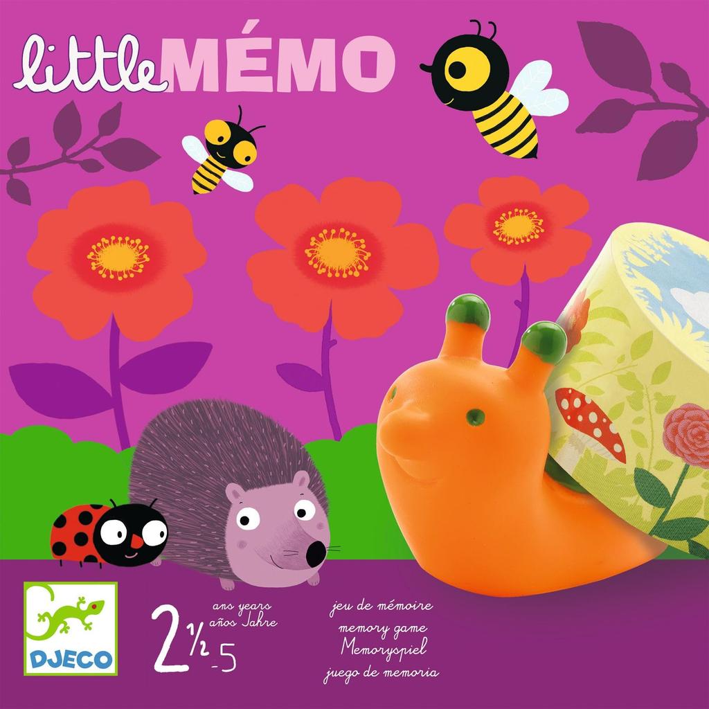 DJECO Little Memo Board Game Memory Game Tabletop Game Animal Educational Toy Montessori Gra planszowa Memo 1 year old years old 3 years old 4 years