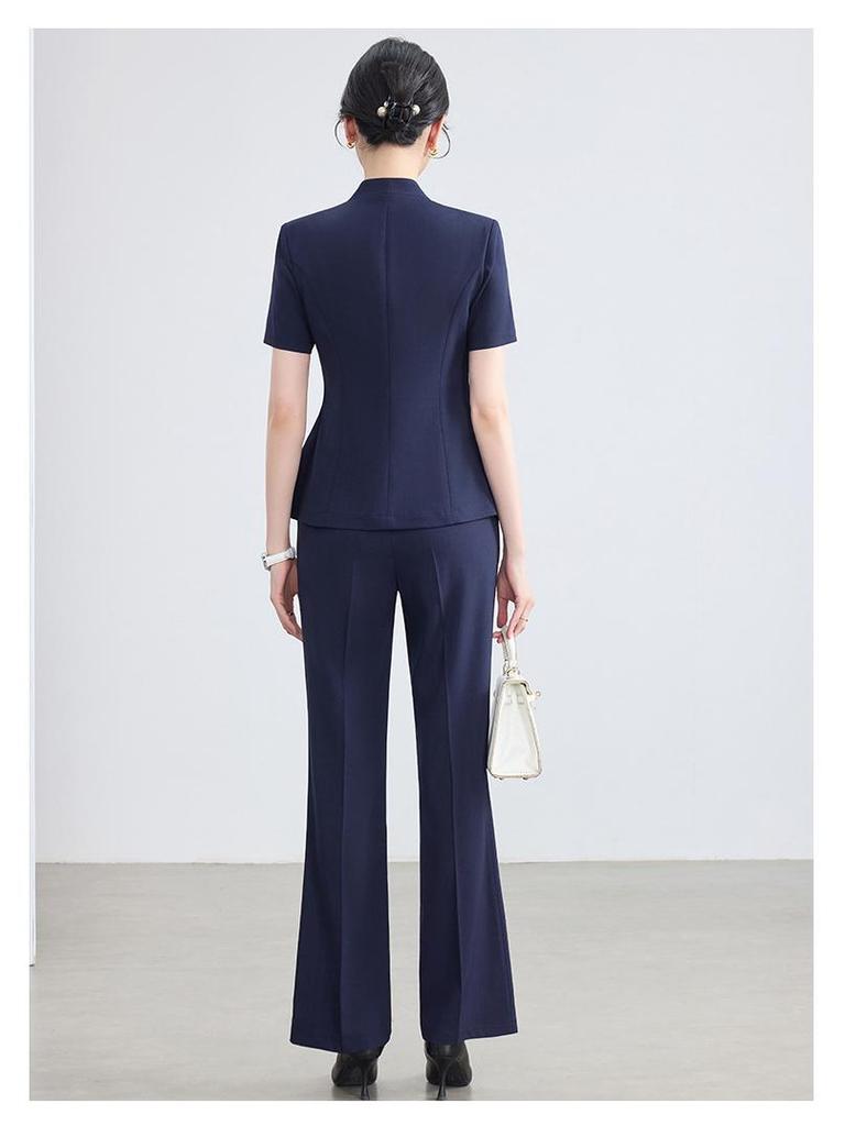 2026 Women's Summer Professional Suit: Short Sleeve Formal Fashion for Hotel Reception and Jewelry Store Workwear