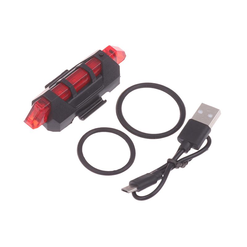

USB Rechargeable Waterproof Bike Taillight Outdoor Night Cycling Light Night Warning Light For Mountain & Road Bike Accessories A1 Red opp bag