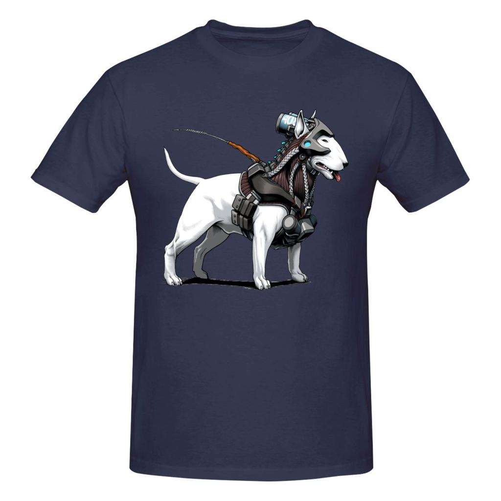 Unisex Cyborg Bull Terrier Steampunk Awesome T Shirt Streetwear Cotton Crewneck T Shirts