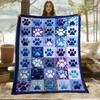 Paw Prints In Quilt Pattern Used for Sofa Bedroom Living Room Bed Couch Chair Warm Blanket Travel Flannel Fabric Blankets