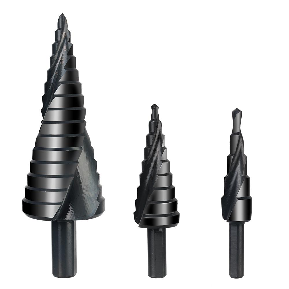 

3 шт./набор 4-12 мм 4-20 мм 4-32 мм набор сверл с титановым покрытием спиральные сверла из быстрорежущей стали дерево металлический сердечник фрезы чёрный