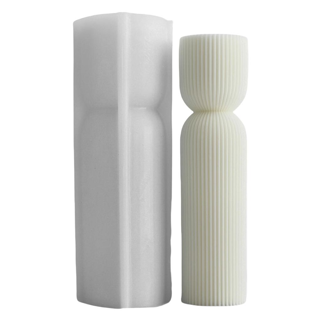 Flexible Silikonform Handgemachte Duftkerzenform Gestreifte Säulenform Aromatherapie Schmuckform Heimdekorationen