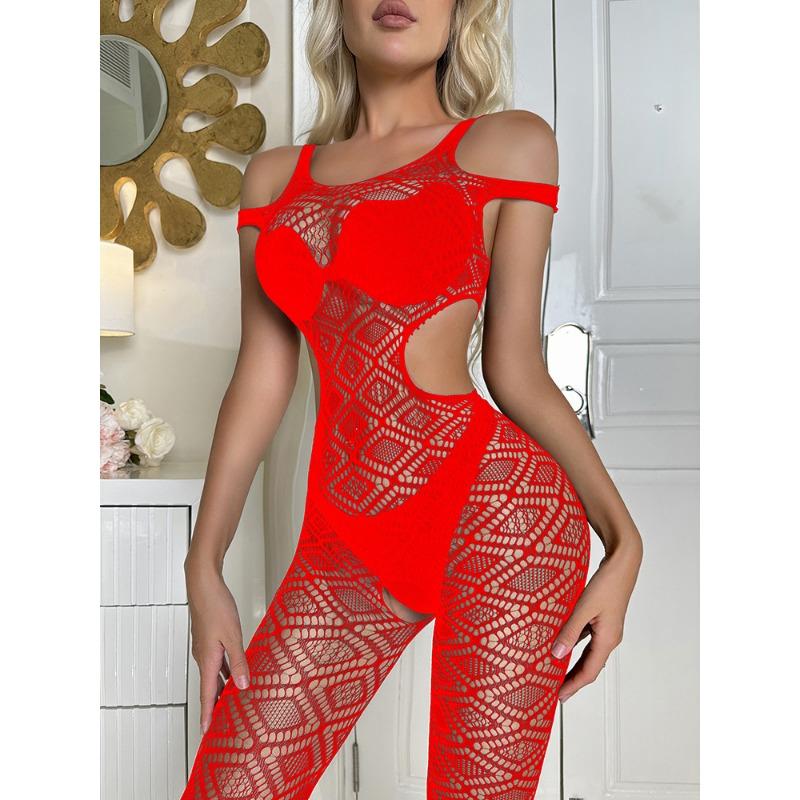 Sexy lingerie mesh sexy fishnet onesie suspender tights