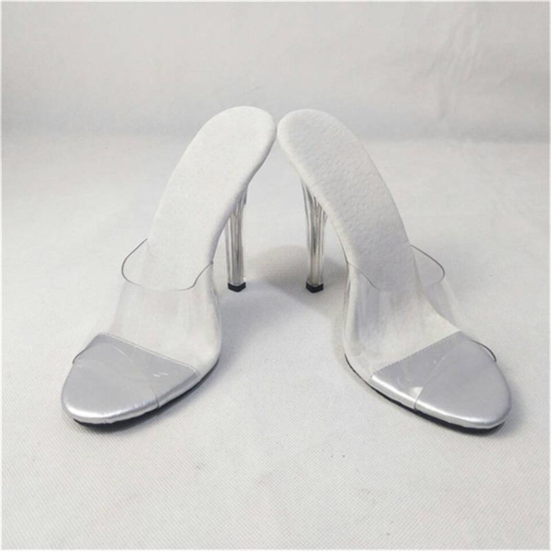 

Женские босоножки Женские модные босоножки Backempty Женские туфли Сандалии Женские одинарные туфли Женские босоножки на тонком каблуке и высоком каблуке с одним словом на пуговицах 46 прозрачный