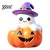 Reading Ghost Decoration Halloween Resin Figurine Creepy Witch Hat Statue Decor Pumpkin Ornament for Holiday Party