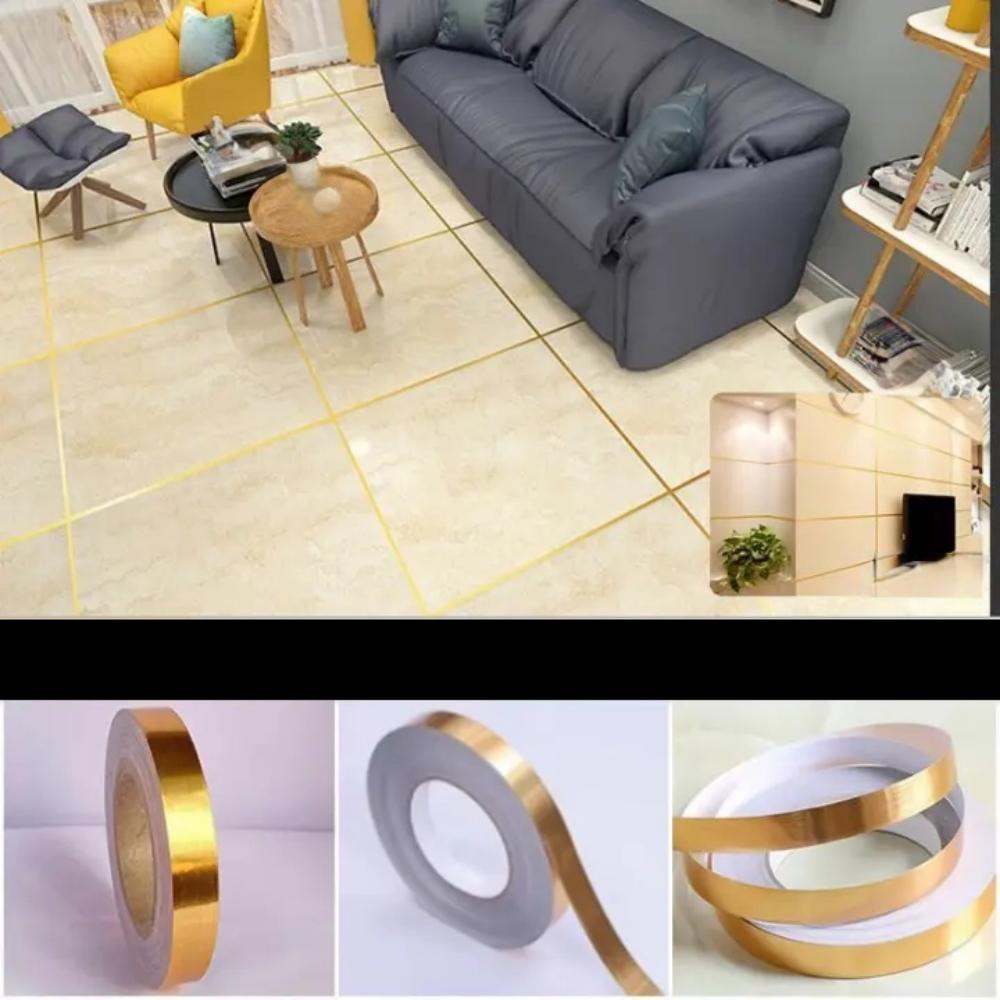 

1roll 50mX0.5/1/2cm Home decoration self-adhesive ceramic tile gap tape floor wall joint sealing strip decorative wall sticker 50mX0.5cm золотой