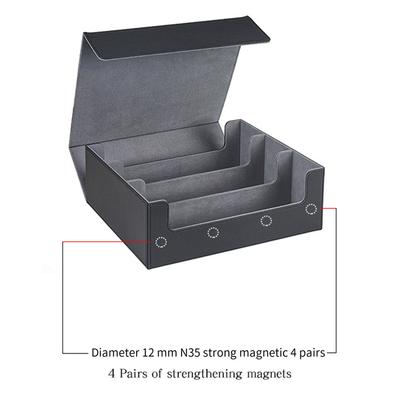 B03B-1800+ Estojo para Baralho de Cartas PU Fechamento Magnético Caixa de Cartas Estojo para Baralho de Cartas Para Cartas de Jogo Magnéticas Azul