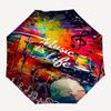 1PC Music Life Automatic Open/Close, 8-Rib Durable Frame Compact Travel Umbrella for Men & Women S1222085