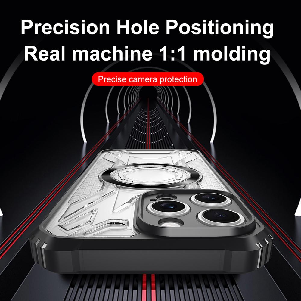 KEYSION Transparent Magnetic Case for MagSafe for iPhone 15 Pro Max 14 Plus Silicone+PC Shockproof Phone Cover for iPhone 13 Pro Max