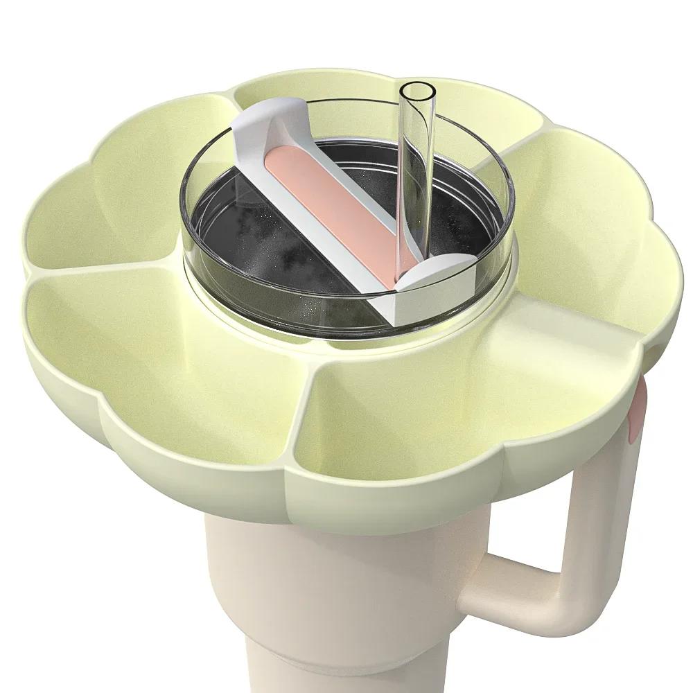 

Силиконовая миска для закусок для стакана для воды 40 унций, поднос для закусок, аксессуар для стакана с 4 отделениями, подходит для аксессуаров для подноса для закусок