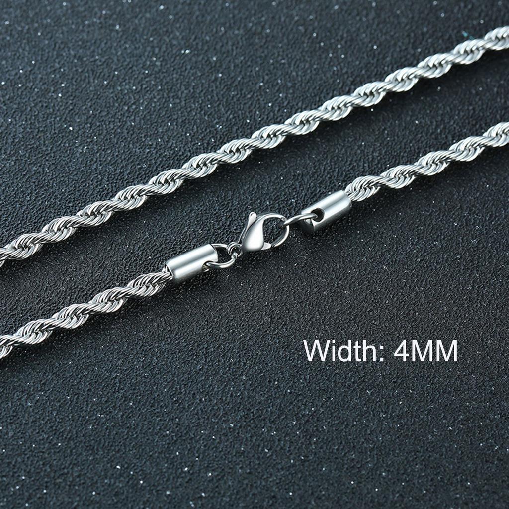 3/5/7/9/11MM Cuban Chain Necklaces for Men Women,Stainless Steel Curb Link Chain Collar,Zircon Gift for Dad Husband BFF