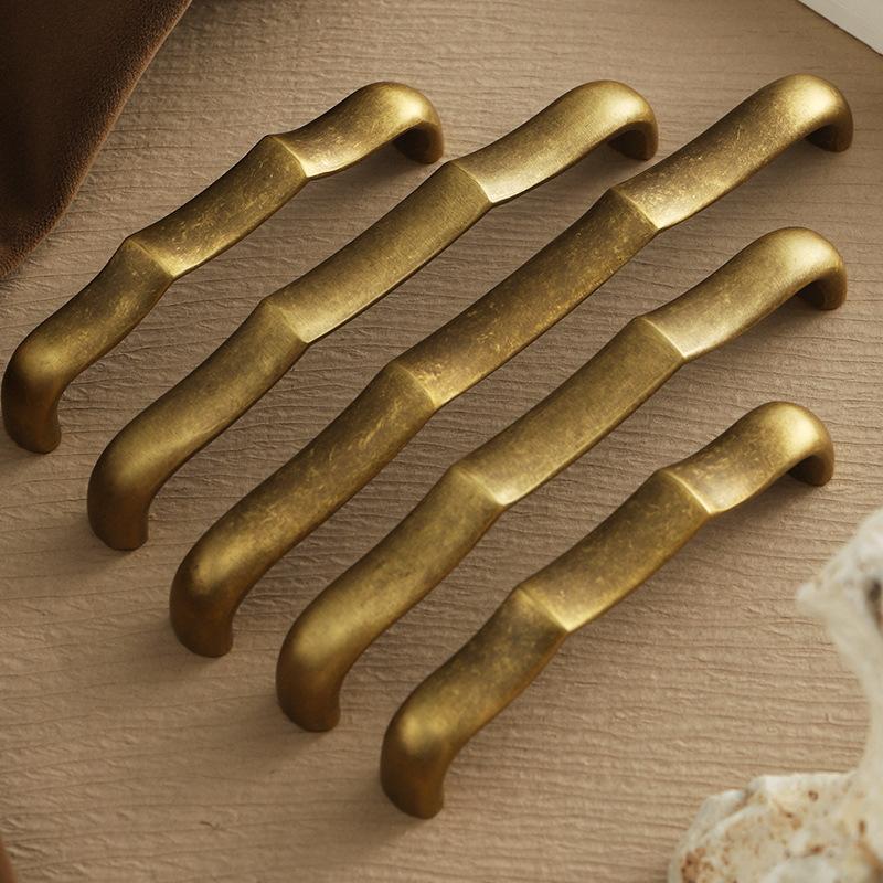 Brass Cabinet Door Handle Electroplating Process High-quality Texture for Home Decoration Cabinet Drawer Handle