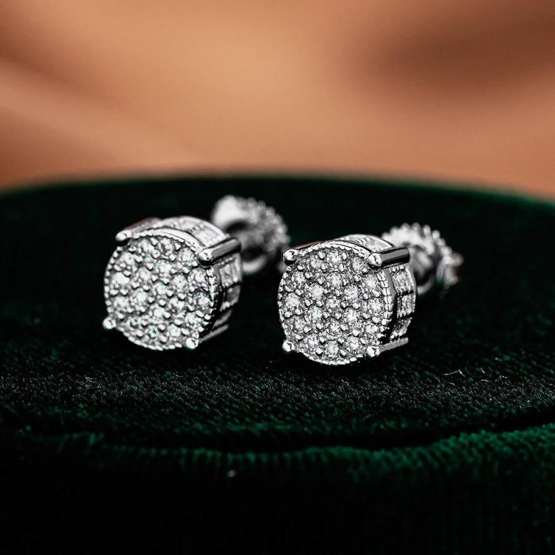 Hip Hop Rock VVS1 D color Real GRA Moissanite Stud Earrings 925 Sterling Silver Screw Ear Stud Fine Jewelry Diamonds Pass Test