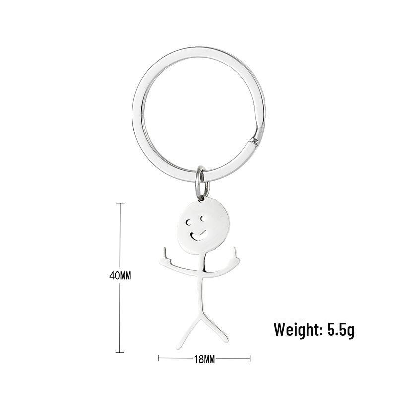 Middle Finger Graffiti Doodle Stainless Steel Necklace