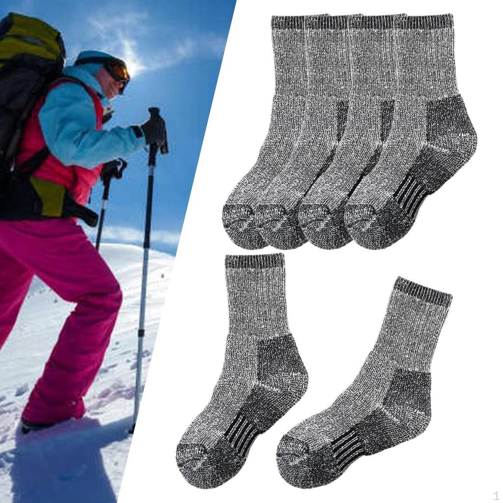 3 Pairs Kids Wool Socks Breathable Boot for Outdoor Activities Casual Snow