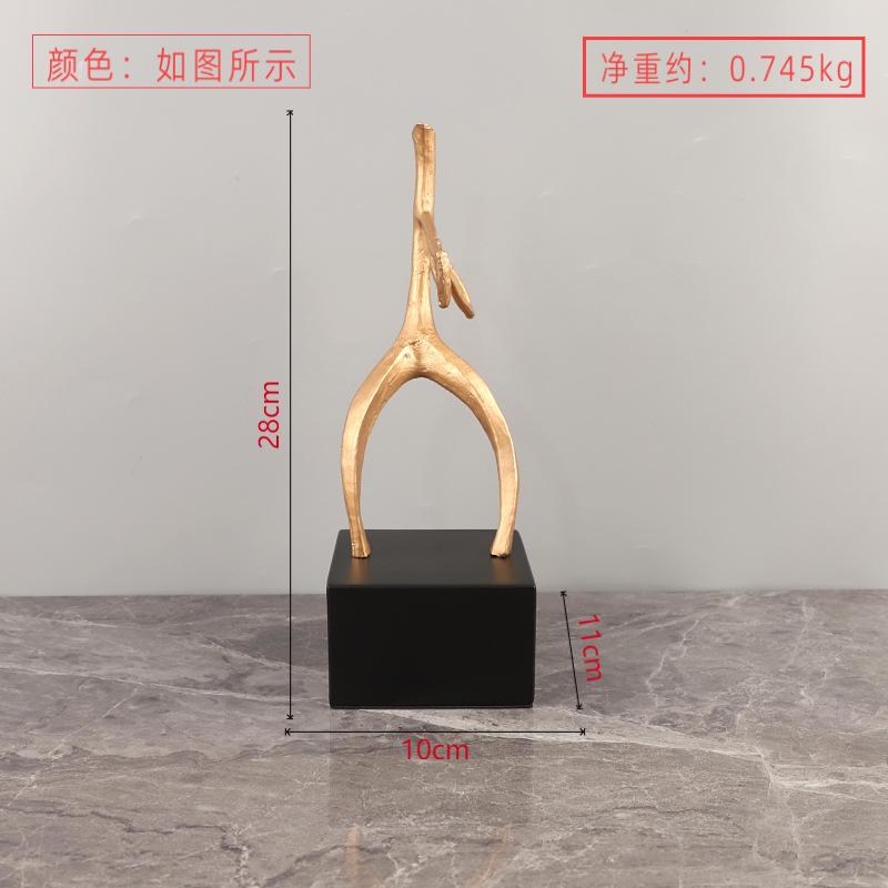 Abstract Geometric Metal Figure Sculpture Art Ornament Entrance Bedroom TV Cabinet Body Crafts Home Decoration High-end Gifts