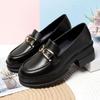 2025Autumn New Loafers for Women Thick Low-top ShoesPUDeep Mouth Round Toe Slip-On Casual Non-Slip Single Shoes