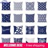 Navy Blue Cushion Geometric Pillowcase Decorative Pillow Home Decor Throw