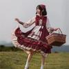 Harajuku Original Design Lolita Dress Pastoral Cape Suit Spring Cloak Sweet Girl Tea Party Birthday Gift For Friends Red Suit