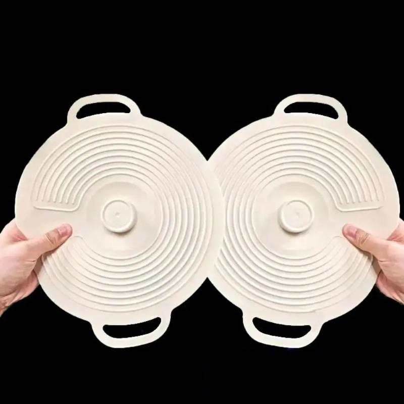 Dustproof Silicone Pot Lid with Handle, Anti-Spill Splash-Proof Sealing Fresh-Keeping Cover for Bowl, Microwave & Refrigerator