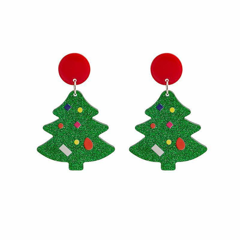 Exaggerated Snowflake Earrings: Creative Acrylic Christmas Design for Women