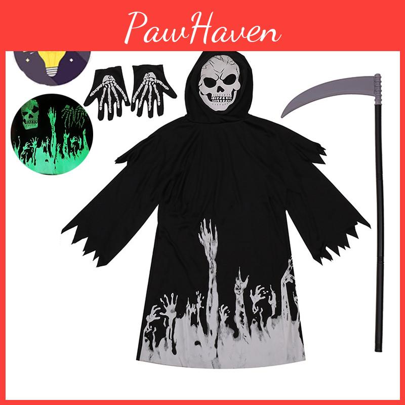 Authentic Grim Reaper Cosplay Costume For Kids