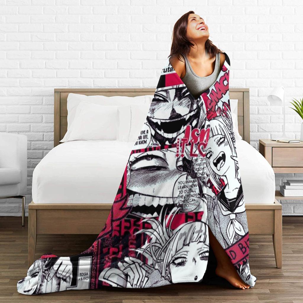 Himiko Toga Fuzzy Blankets Himiko Toga Boku no My Hero Academia Anime Manga Comic Funny Throw Blanket for Home Bedspreads,
