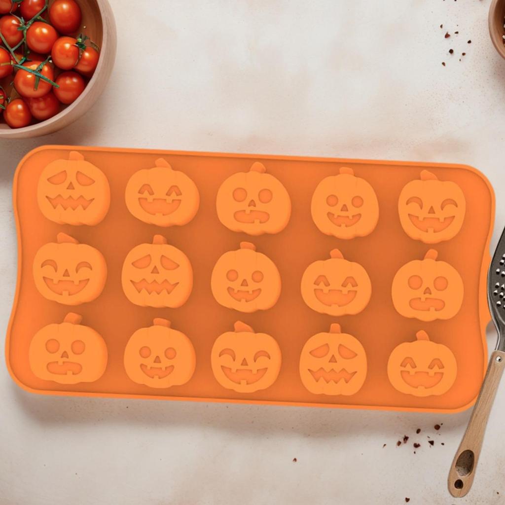 Halloween Candy Molds Halloween Silicone Molds For Baking 15-Cavity Food Grade Homemade Moulds For Jelly Treat Ice Cubes Cake