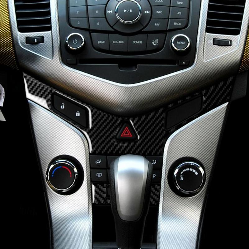 For Chevrolet Cruze 2009-2015 Real Carbon Fiber Stickers Central Radio AC CD Control Panel Car Accessories Interior decorative