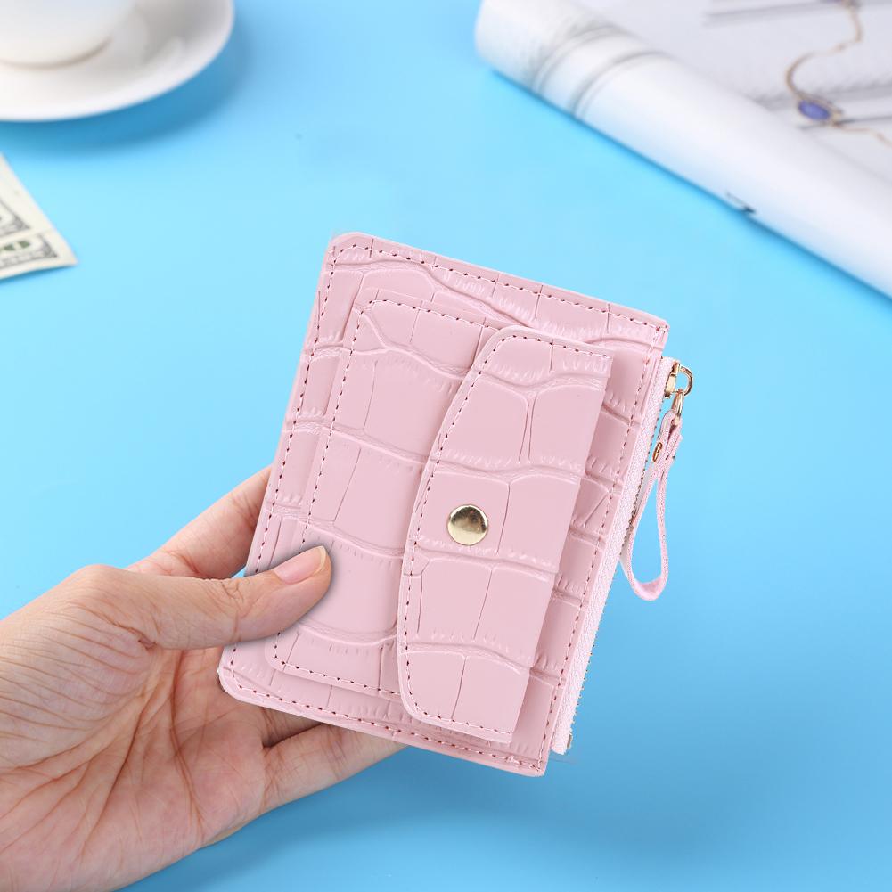 Women Small Coin Purse PU Leather Fashion Short Wallet Solid Color Casual Money Wallet Daily Bag for Ladies